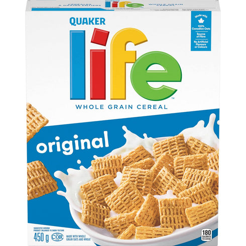 Life 450g/15.87oz Quaker Original Whole Grain Cereal , {Imported from Canada}