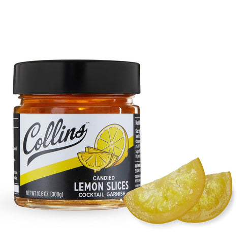 Collins Candied Lemon Slices in Syrup, Candied Fruit Slices Cocktail Drink Accessories