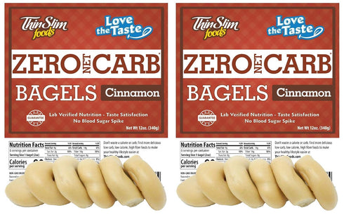 ThinSlim Foods Keto Bagels | Keto Bread Alternative | Low Carb Cinnamon,