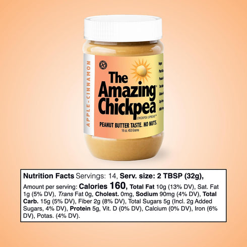 (16 Oz) Apple Cinnamon Chickpea Butter Spread