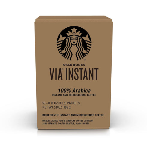 100% 1 (50 packets) Starbucks VIA Instant Coffee, Dark Roast Coffee, French Roast, Arabica, box