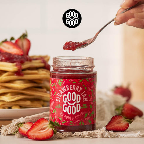 Pack Good Good Strawberry Jam & Choco Hazel - No Added Sugar Spreads - Gluten Free & Vegetarian Friendly