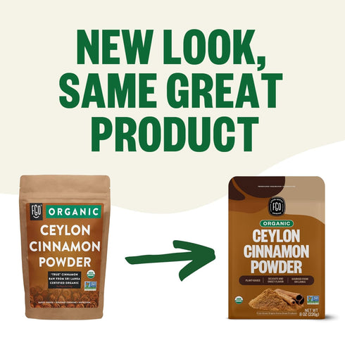 FGO Organic Ceylon Cinnamon Powder, 8oz Pure Sri Lanka Cinnamon for Baking, Cooking, Additive Free