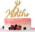 Gold Glittery 6 Months Cake Topper for Baby's Half Year Old Birthday Party, 1/2 Birthday, Baby Shower Decorations