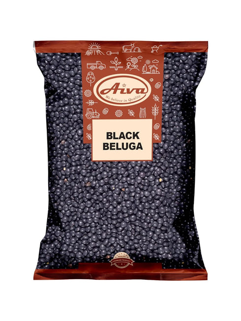 Aiva Black Beluga Lentils (4 LB) Premium Whole Black Lentils for Soups,