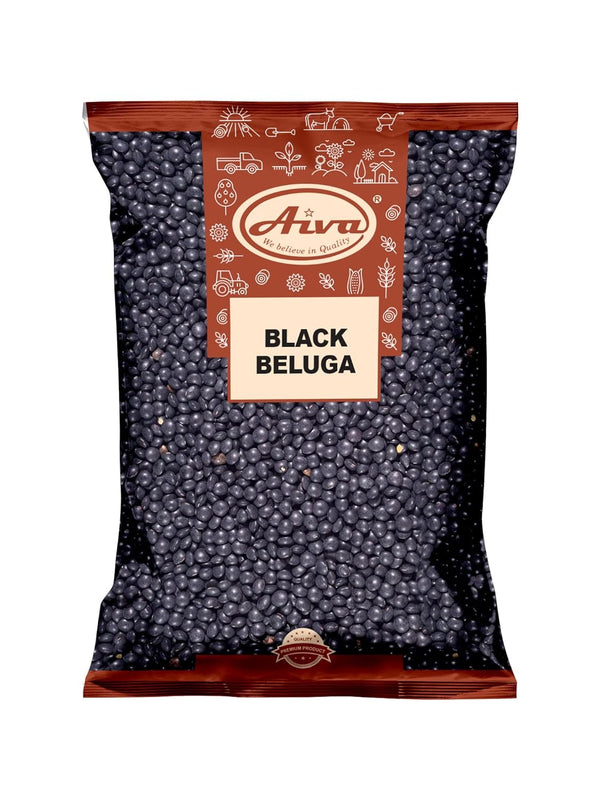 Aiva Black Beluga Lentils (4 LB) Premium Whole Black Lentils for Soups,