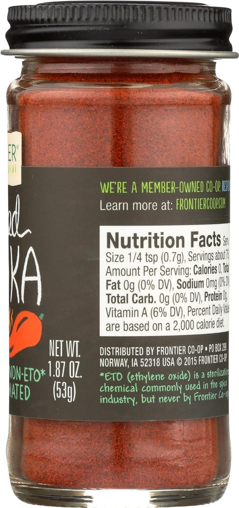 1.87 (Pack 1) Frontier Co-op Smoked Ground Paprika, All Natural Paprika Powder, Kosher | Ounce