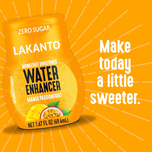 H2O (1.67 oz Pack 6) Lakanto Sugar Free Water Enhancer - Sweetened with Monk Fruit Sweetener and Erythritol, On the Go