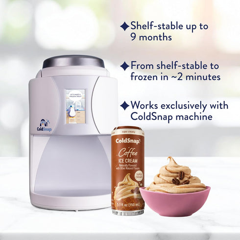 pack 12 ColdSnap Coffee Ice Cream Pods Creamy, Bold Single-Serve Dessert Made in Minutes Rich Coffee Flavor with Zero
