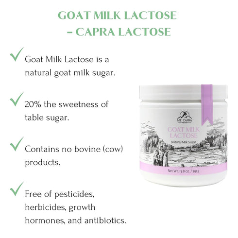 97 13.8 oz Mt. Capra Goat Milk Lactose | Natural Milk Sugar from Goat Milk Whey | Low Glycemic | Add to Coffee, Baked