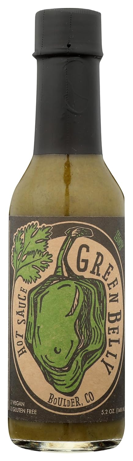 Green Belly Foods Green Belly Hot Sauce: uses Cilantro, Habanero, Garlic & Organic Apple Cider