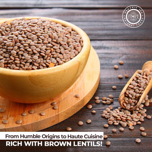 1.5 Pride Of India - Indian Whole Brown Crimson Masur Lentils - Protein & Fiber Rich Masoor Whole, Pound Jar