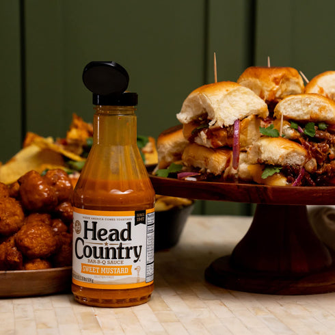 Country 20 Pack 2 Head Bar-B-Q Sauce, Sweet Mustard | Soy Free, Gluten Free Barbecue Sauce With No Added Preservatives