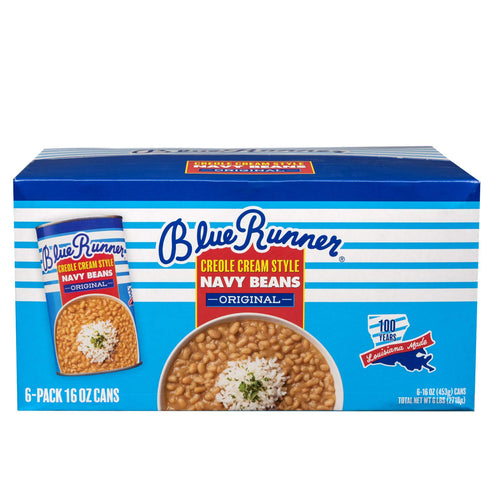 16 (Pack 6) Blue Runner Creole Cream Style Navy Beans Ounce