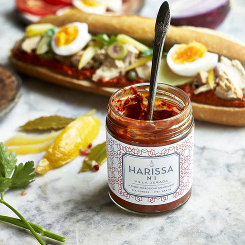 1, 6 oz, 2 Villa Jerada, Harissa No. Fiery Moroccan Hot Sauce with Preserved Lemon, The Perfect Amount of Savory, Tang