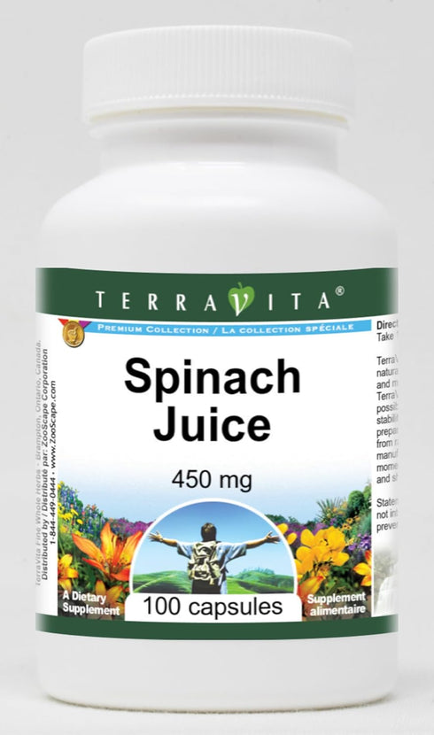 Terravita Spinach Juice - 450 mg (100 Capsules, ZIN: 521877)