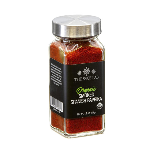 The Spice Lab Organic Smoked Paprika - Vegan Gourmet Spanish Paprika Powder in 1.9 oz French Jar, USDA Organic, Vegan,