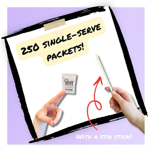 Packets 250 Count (2.8g CMC Packaged CMC Sugar Each) with Stir Sticks in Resealable Products Food Safe Bag by Products