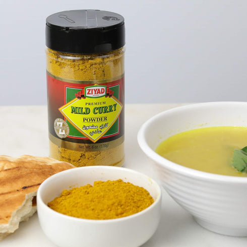 6 oz Ziyad Shaker Premium Mild Curry Powder, Flavorful Spices, No Additives, No Preservatives, No Salt, No MSG