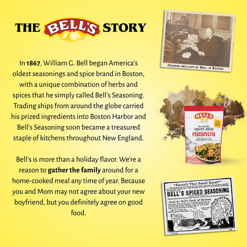 6 oz Bell's Fresh Fried Onions Bag Crispy & Flavorful Topping for Green Bean Casserole, Burgers, Salads & More Classic