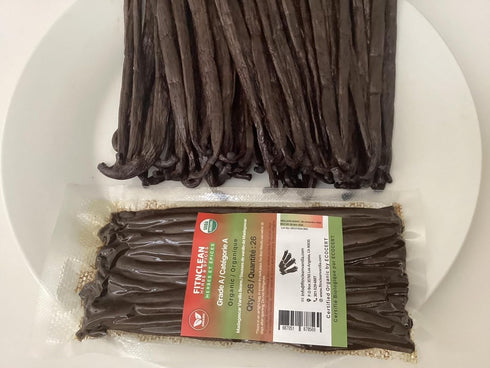 26 Organic Madagascar Vanilla Beans Grade A. Certified USDA Organic. Fresh by FITNCLEAN VANILLA for Extract, Cooking