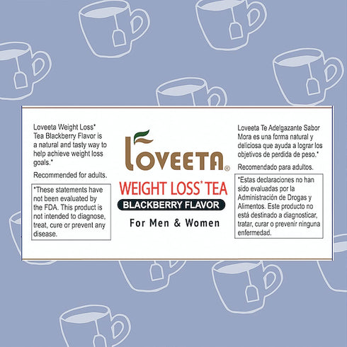 Loveeta Wellness Weight Loss Tea Blackberry, 15 Tea Bags, 100% Natural