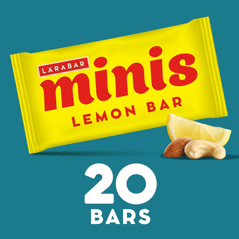 15.6 oz, 20 Larabar Minis Lemon Bar Fruit and Nut Bars, Gluten Free and Vegan, Ct