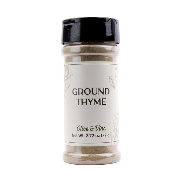 Olive & Vine Ground Thyme, Earthy & Aromatic, Seasoning for Roasts, Soups,