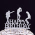 Glitter Happy Birthday Cake Toppers - Silver Birthday Party Decoration Supplies with Happy Birthday Cake Bunting