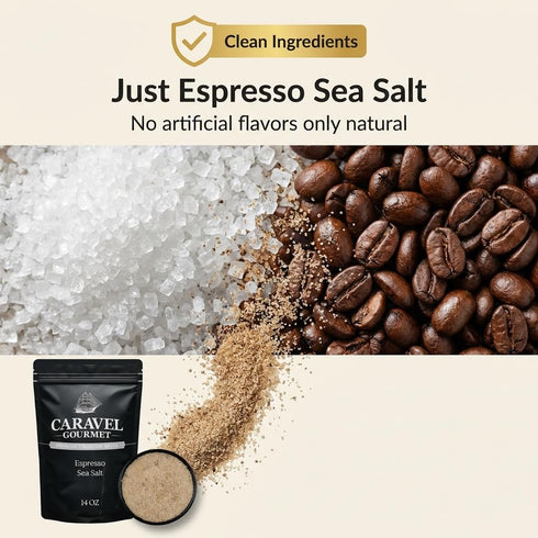 14 oz Espresso Infused Sea Salt with Bold and Rich Flavor Premium Infused Salt that Bring Earthy Flavor Espresso Gift