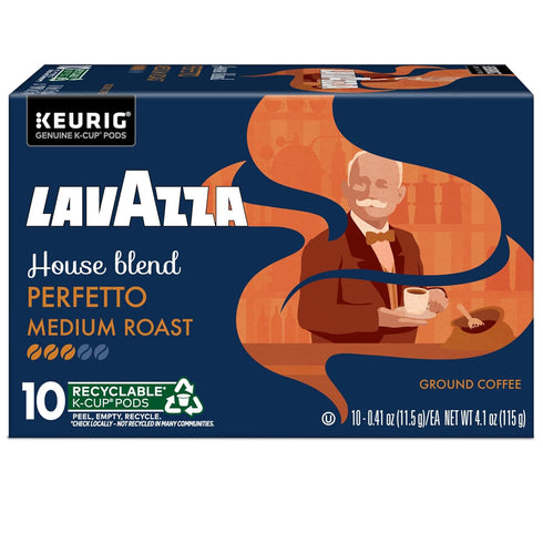 60-Count (6 Packs 10) Lavazza House Blend Perfetto, Single-Serve Keurig K-Cup Pods, Medium Roast Coffee, Box