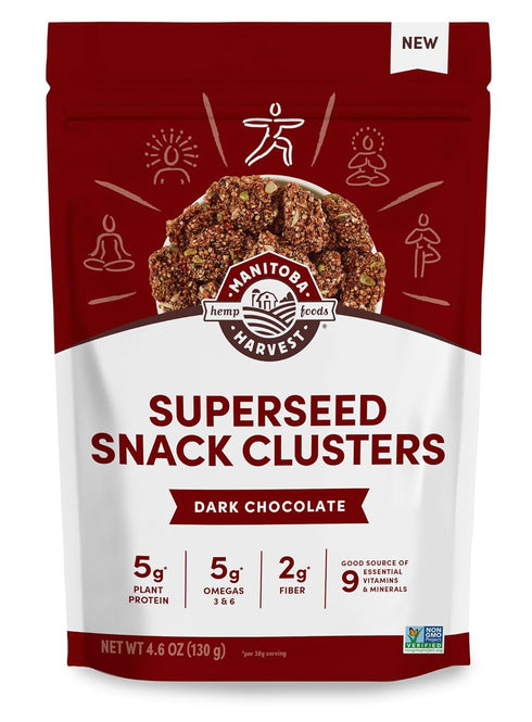 Manitoba Harvest Superseed Snack Clusters, Dark Chocolate - 4.6oz - 5g Plant