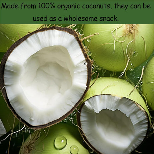 YJJOUUT 10.58oz/300g Freeze Dried Coconut Chunks Thick/No sugar added Dry Coconut Snacks Healthy Dehydrated Fruit