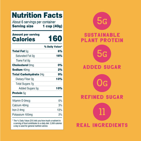 8 Oz (Pack 3), 5g 0g Seven Sundays Oat Protein Cereal, Super Fruity, Bag of Gluten Free, Upcycled Protein, Refined
