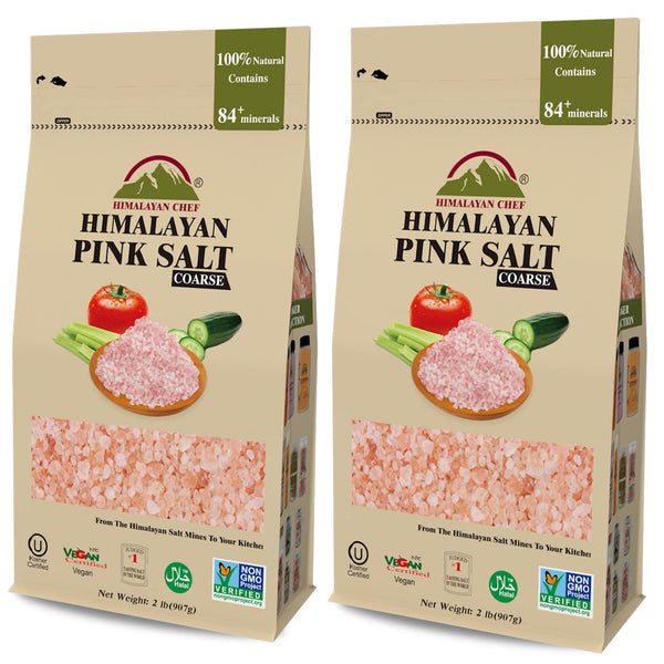 Himalayan Chef Pink Himalayan Salt, Coarse Grain - 4 lbs (2X2 Pound