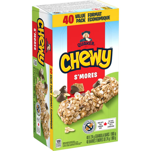 Quaker Chewy 960g/33.9 oz.,(40 Count) , S'Mores Granola Bars, {Imported from Canada}
