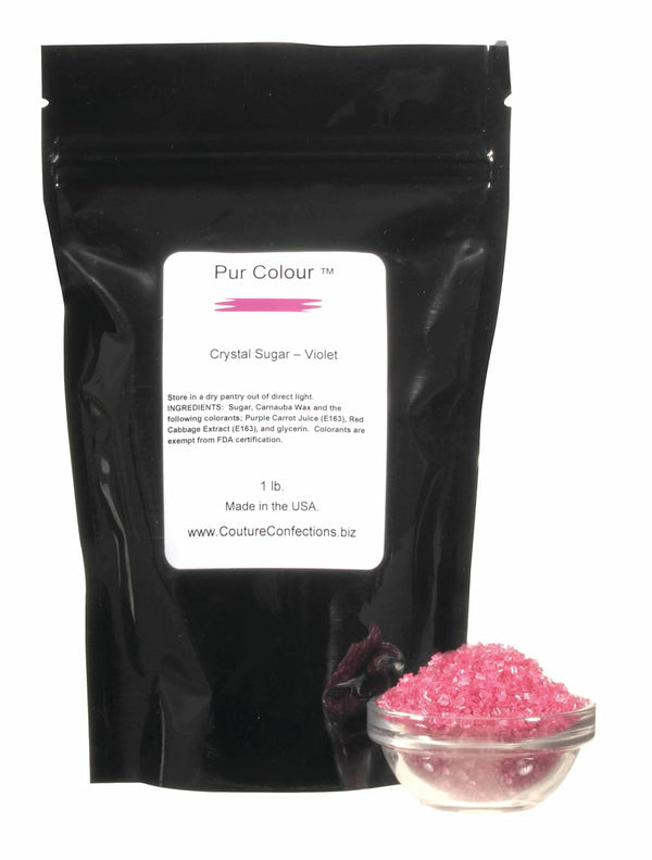 Pur Colour Natural Violet Crystal Sugar, 1 lb, Gluten-Free, Dairy-Free, Nut-Free, Made with FDA