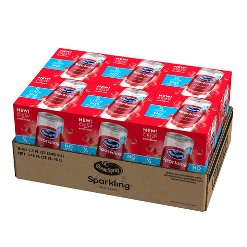 11.5 Oz 4 Count (Pack 6) Ocean Spray Sparkling Cranberry Juice Drink, Fl Cans
