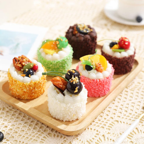 Joeabor 6 Pack Fake Cupcakes, Artificial Cupcakes for Display, Faux Cake Dcor, Realistic Fake Artificial Food