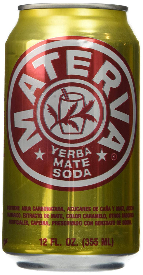 Materva 12oz (Pack 18, 216 Oz) Soda, Can of Total of Fl