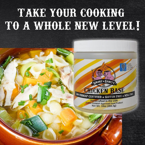 Smoke n Sanity Chicken Base, Certified Low FODMAP Seasoning, Gluten Free, 10.0 oz