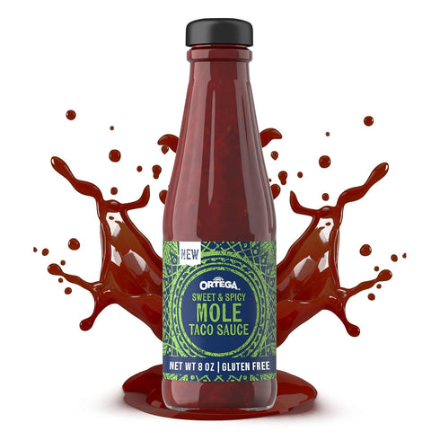 8 Ortega Sweet & Spicy Mole Taco Sauce, Sweet and Spicy Sauce and Marinade, Ounce