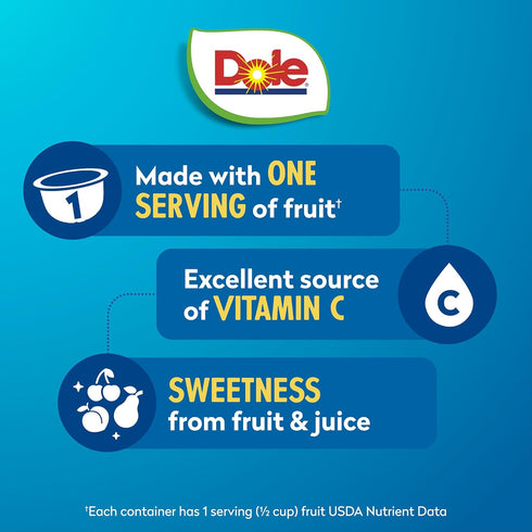 100% 4oz 36 Dole Fruit Bowls Cherry Mixed Fruit in Juice Snacks, Total Cups, Gluten & Dairy Free, Bulk Lunch Snacks