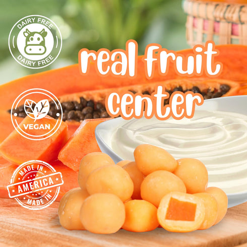 1 lb (16 Oz Yogurt Covered Papaya Dices by It's Delish, Bag) | Kosher Dairy-Free Jumbo Yogurt Covered Fruit for Vegan