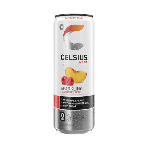 12 Oz (Pack 12) CELSIUS Sparkling Raspberry Peach, Sugar Free Energy Drink, Fl