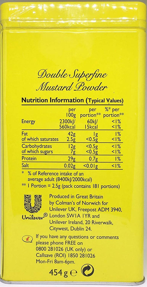16 Colman's Dry Mustard Powder, Ounce