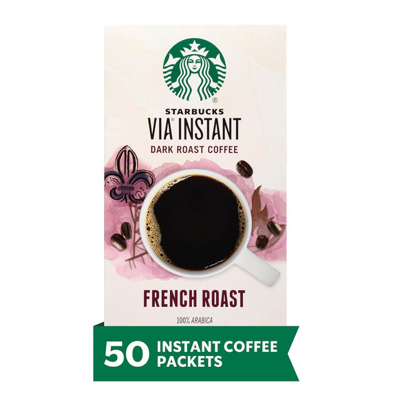 Starbucks VIA Instant Coffee, Dark Roast Coffee, French Roast, 100% Arabica, 1