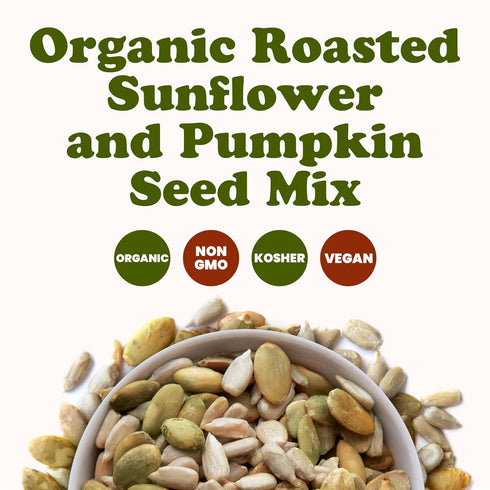 4 Food to Live Organic Dry Roasted Sunflower and Pumpkin Seed Mix, Pounds Oven Roasted, No Oil added, Healthy, Natural
