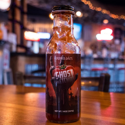 14 Pepper Joes Ghost Pepper Ketchup Hot and Spicy Ketchup with Delicious Flavor Balance Bourbon Infused Bhut Jolokia
