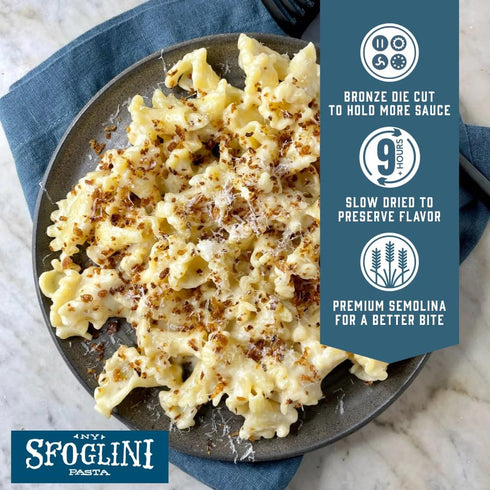 (4-Pack, 16oz Sfoglini Trumpets Pasta (Organic Durum Semolina) Campanelle/Bell Shape for Sauce Capture Each)